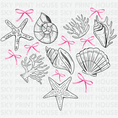 Shell Starfish Sea Coquette Summer Ready to Press DTF Transfer