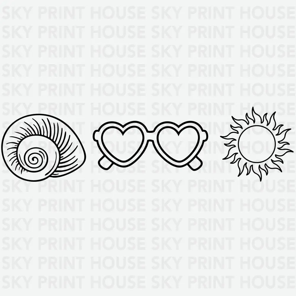 Shell Sunglasses Sun Summer Ready to Press DTF Transfer