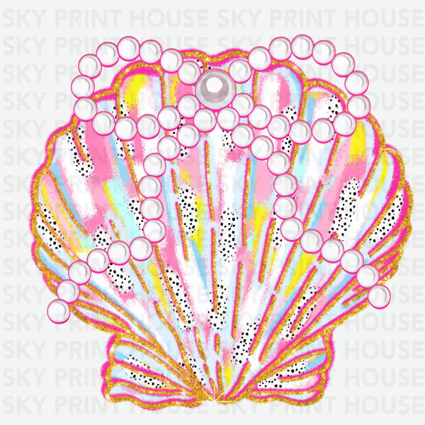Shell with Pearl Coquette - Summer Ready to Press DTF Transfer
