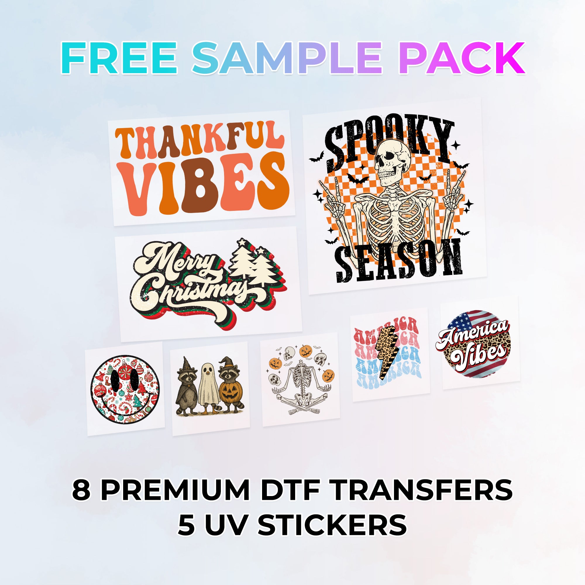 Free DTF Transfers Sample Pack — Create Custom Apparel Instantly