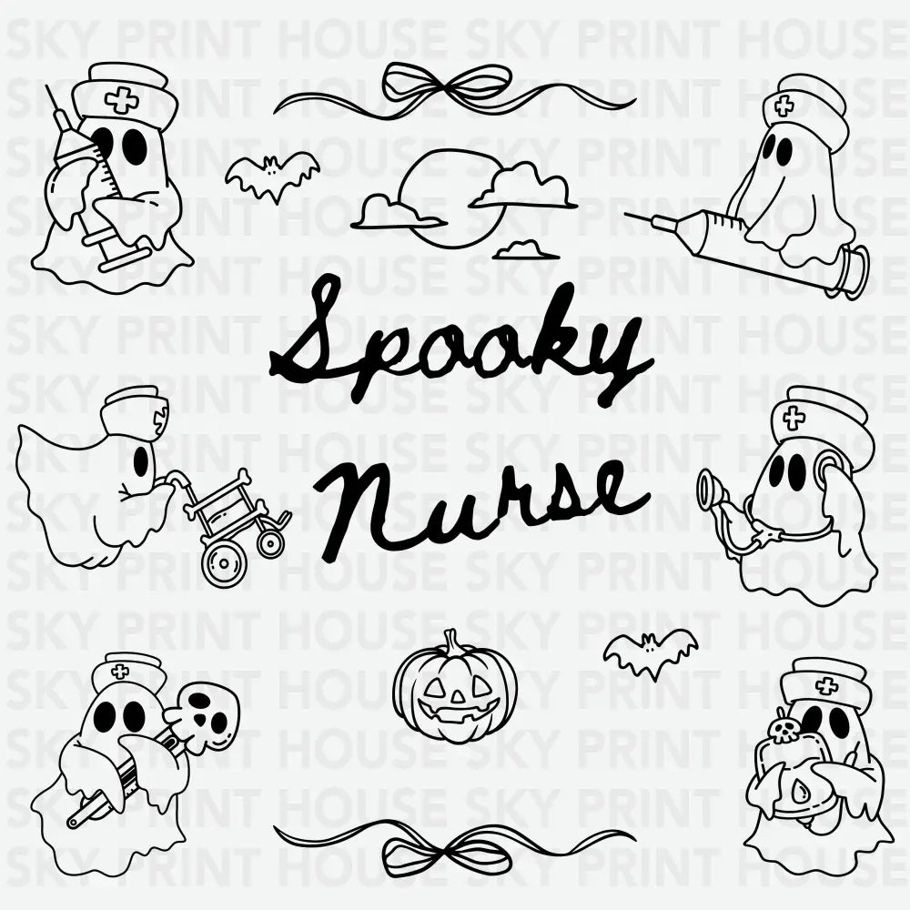 Spooky Nurse - Halloween Ready to Press DTF Transfer