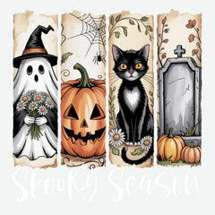 Spooky Season Ghost Pumpkin Black Cat Halloween Ready to Press DTF Transfer