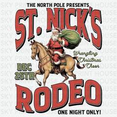 St. Nick’s Rodeo Cowboy Santa - Christmas Ready to Press DTF Transfer