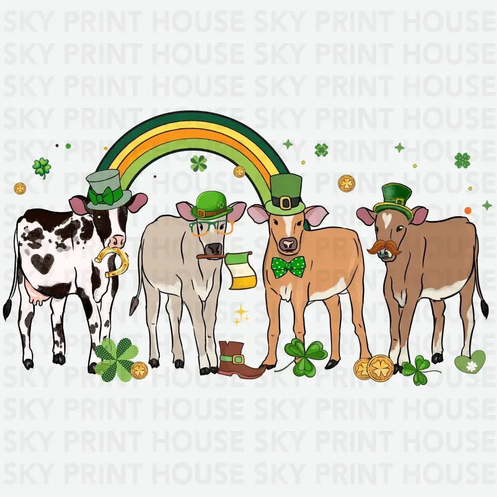 St. Patrick’s Day Cows St. Patrick’s Day Ready to Press DTF Transfer