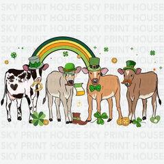 St. Patrick’s Day Cows St. Patrick’s Day Ready to Press DTF Transfer