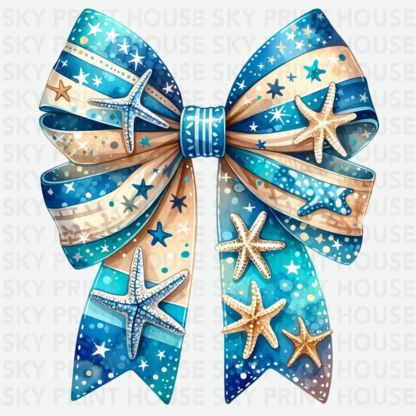 Starfish Coquette Bow - Summer Ready to Press DTF Transfer