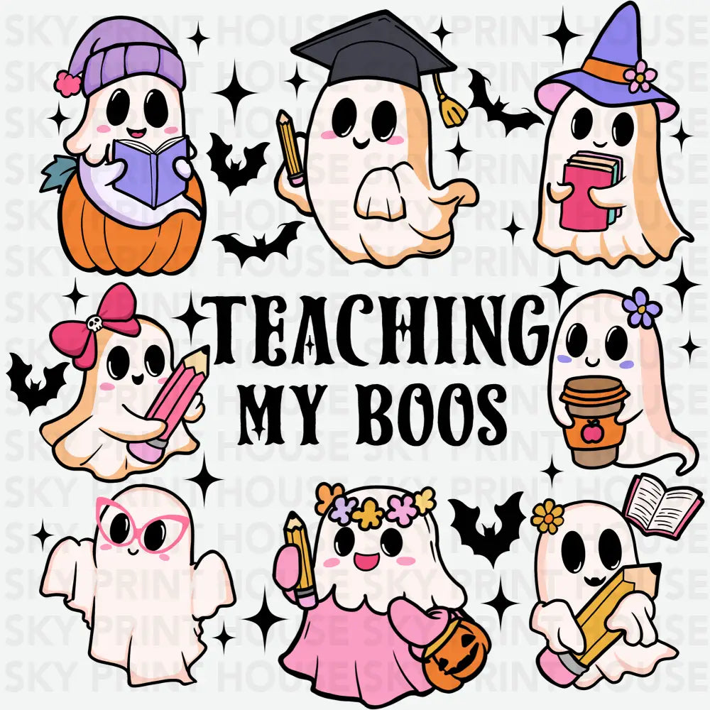 Teaching My Boos – Cute Teacher Ghost Halloween Ready to Press DTF Transfer
