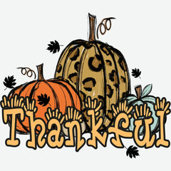 Thankful Leopard Pumpkin Thanksgiving Ready to Press DTF Transfer