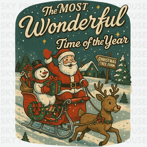 The Most Wonderful Time Of The Year - Christmas Ready to Press DTF Transfer
