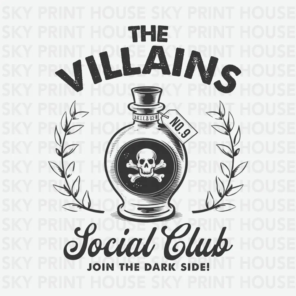 The Villains Social Club Halloween Ready to Press DTF Transfer