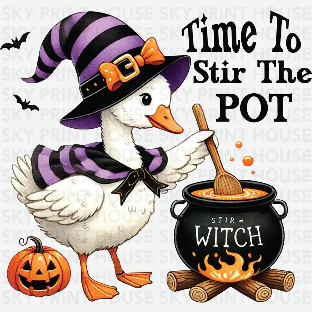 Time To Stir The Pot - Halloween Ready to Press DTF Transfer