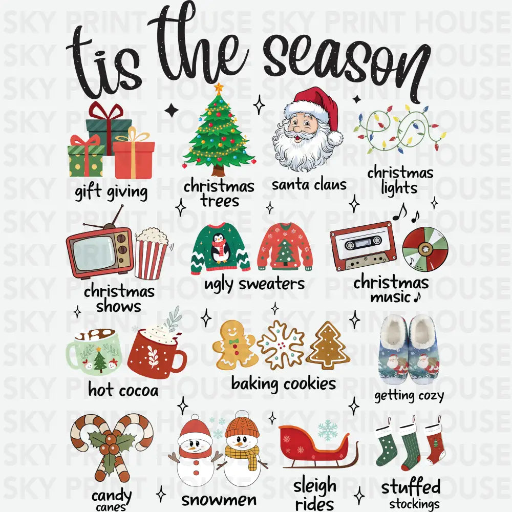 Tis The Season Christmas - Christmas Ready to Press DTF Transfer
