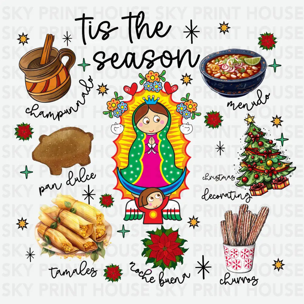 Tis the Season Latina Christmas - Christmas Ready to Press DTF Transfer