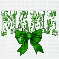 Toile Mama Green Coquette Bow Ready to Press DTF Transfer