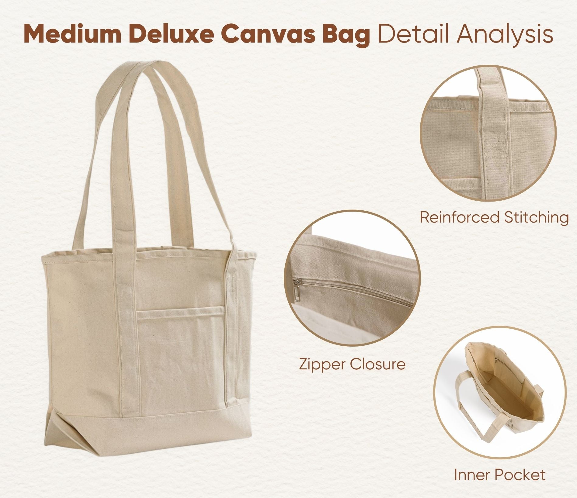 Custom Medium Deluxe Canvas Tote Bag