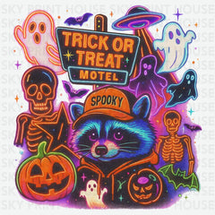 Trick or Treat Motel - Halloween Ready to Press DTF Transfer