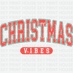 Vintage College Christmas Vibes - Christmas Ready to Press DTF Transfer