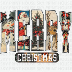 Vintage Merry Christmas - Christmas Ready to Press DTF Transfer
