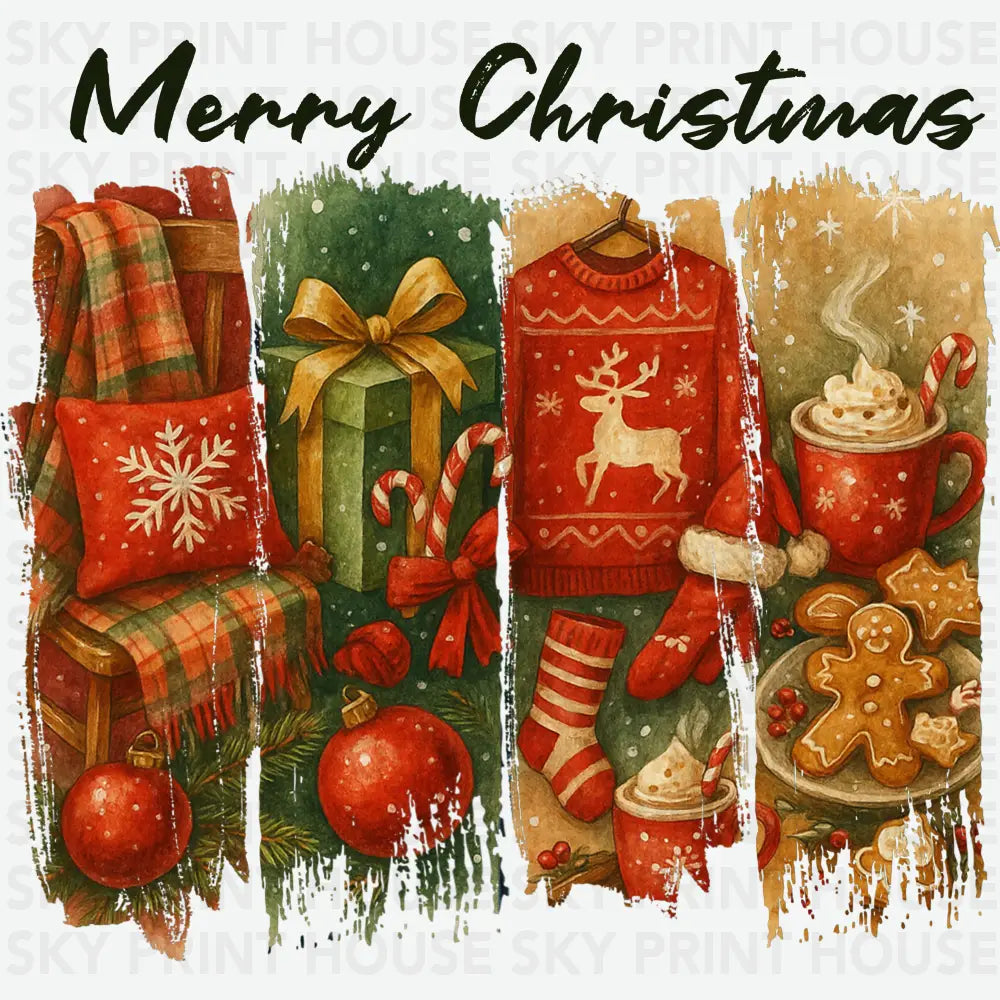 Vintage Merry Christmas - Christmas Ready to Press DTF Transfer