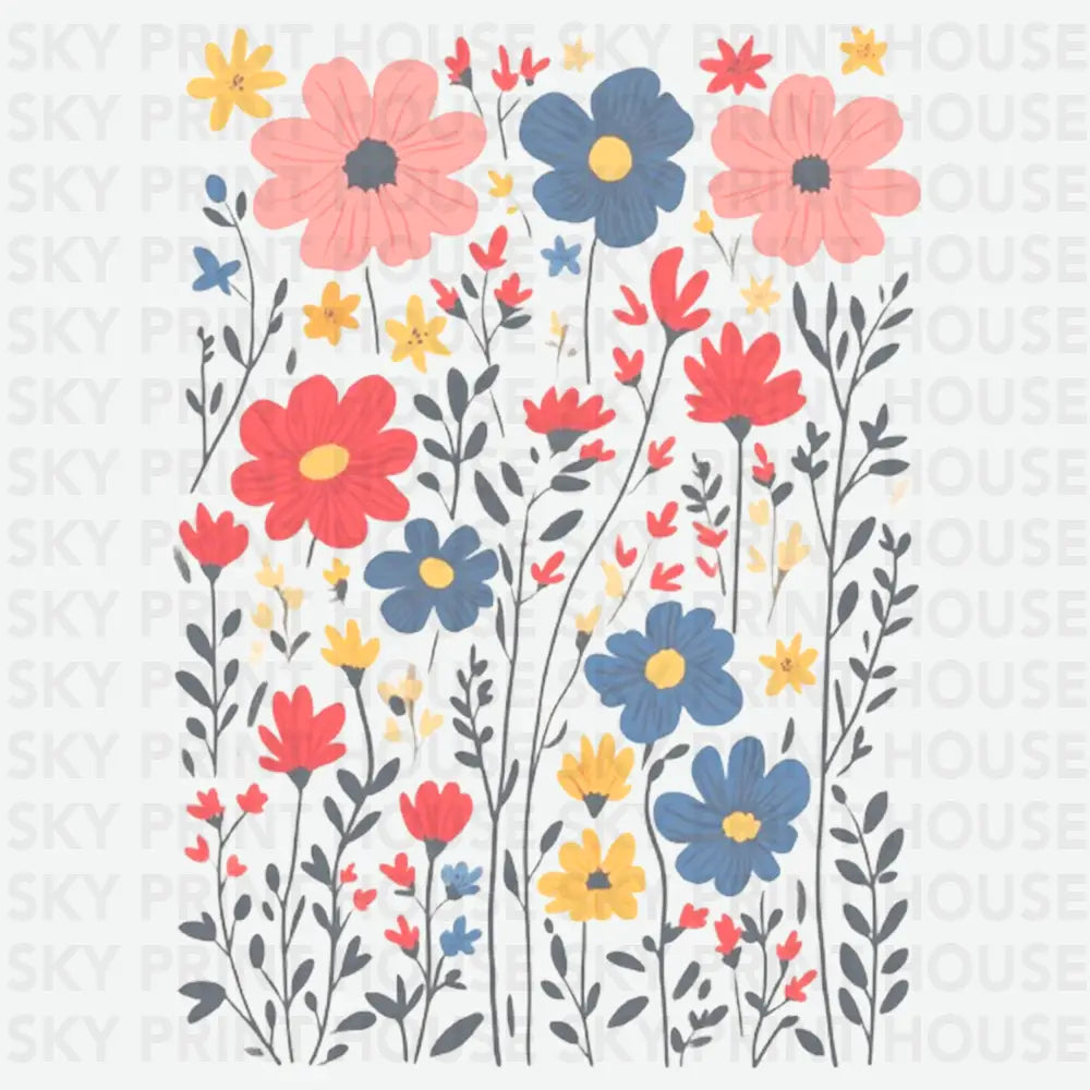 Wildflowers Floral Design Religious Ready to Press DTF Transfer