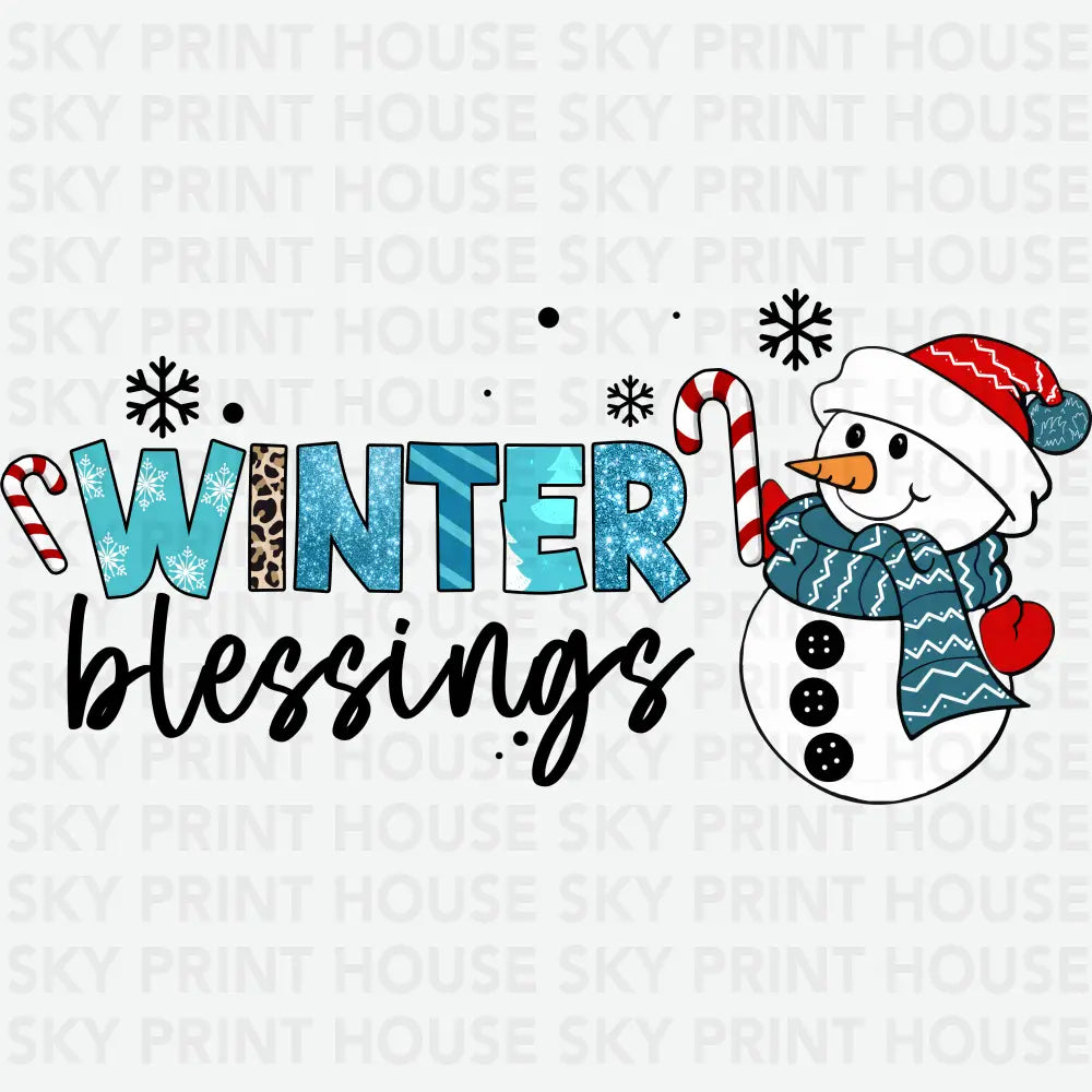 Winter Blessing- Christmas Ready to Press DTF Transfer