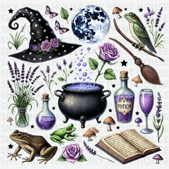 Witchy Potion Hat Cauldron Halloween Ready to Press DTF Transfer