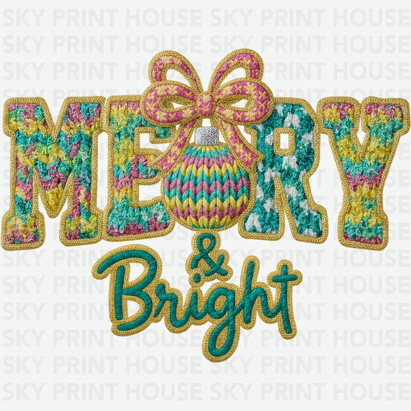 Yarn Merry and Bright - Christmas Ready to Press DTF Transfer